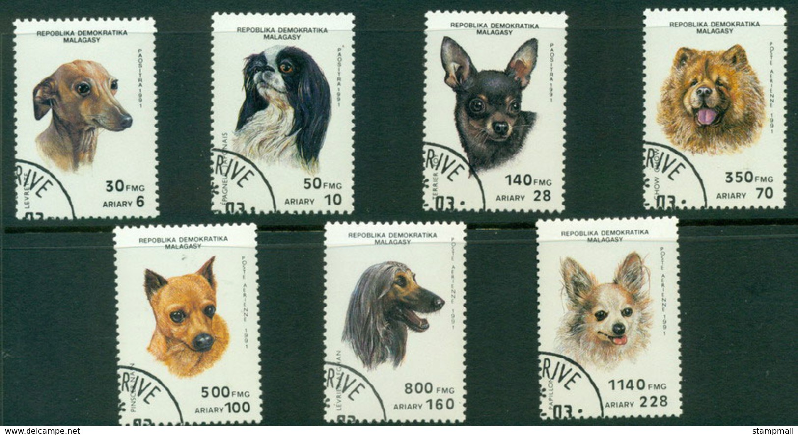 Madagascar 1991 Dogs CTO Lot21120 - Madagascar (1960-...)
