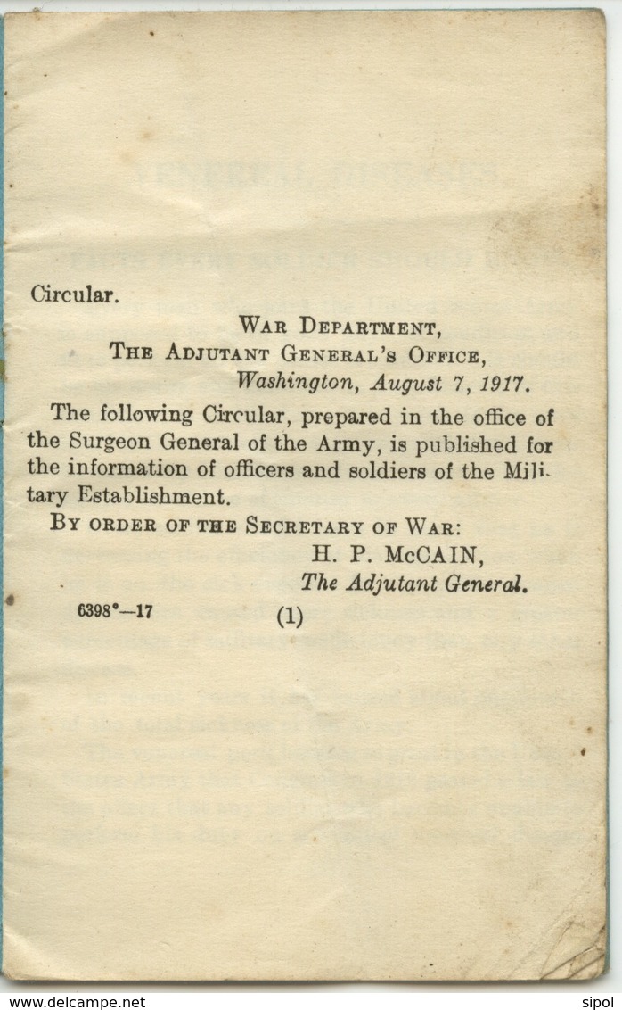 -Venereal Diseases - Facts Every Soldier Should Know ( Maladies Vénériennes , Ce Que Tout Soldat Devrait Savoir ) 1917 - US-Force