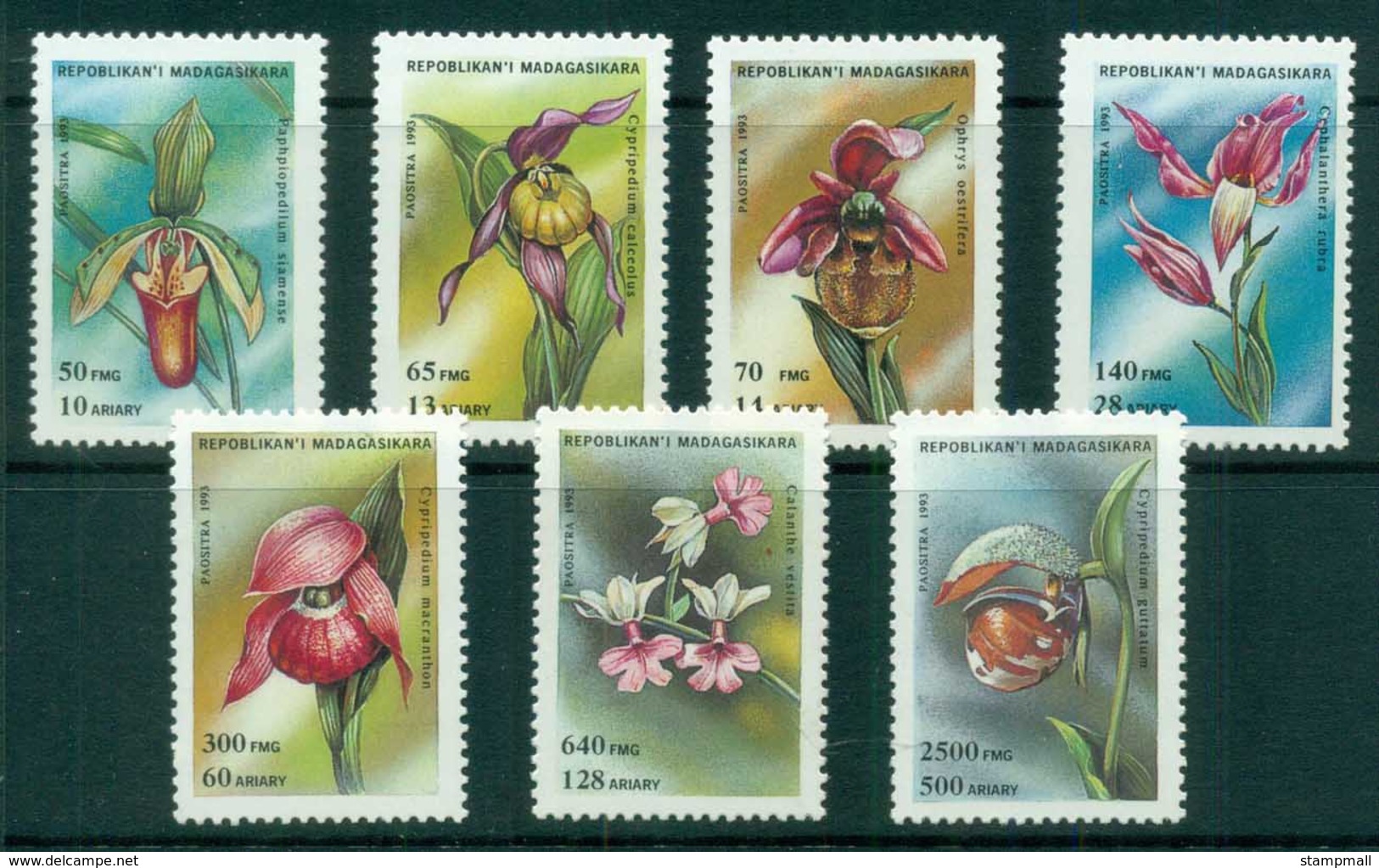 Madagascar 1993 Flowers, Orchids MUH - Madagascar (1960-...)