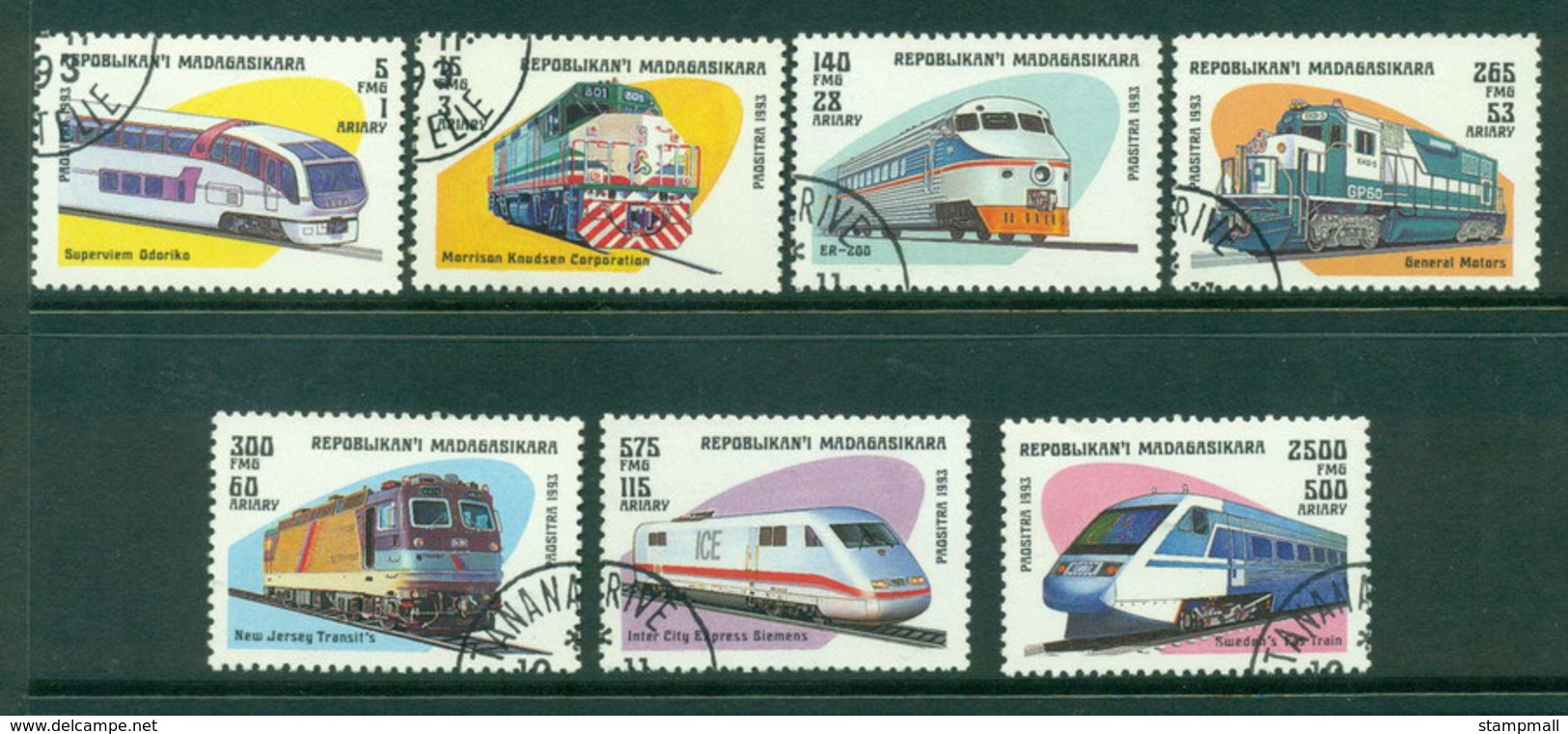 Madagascar 1993 Trains CTO Lot21137 - Madagascar (1960-...)