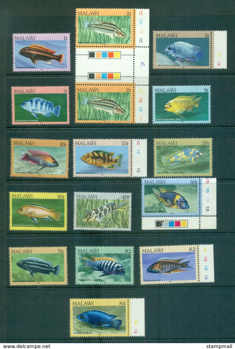 Malawi 1984 Aquarium Fish MUH/FU Lot55272 - Malawi (1964-...)