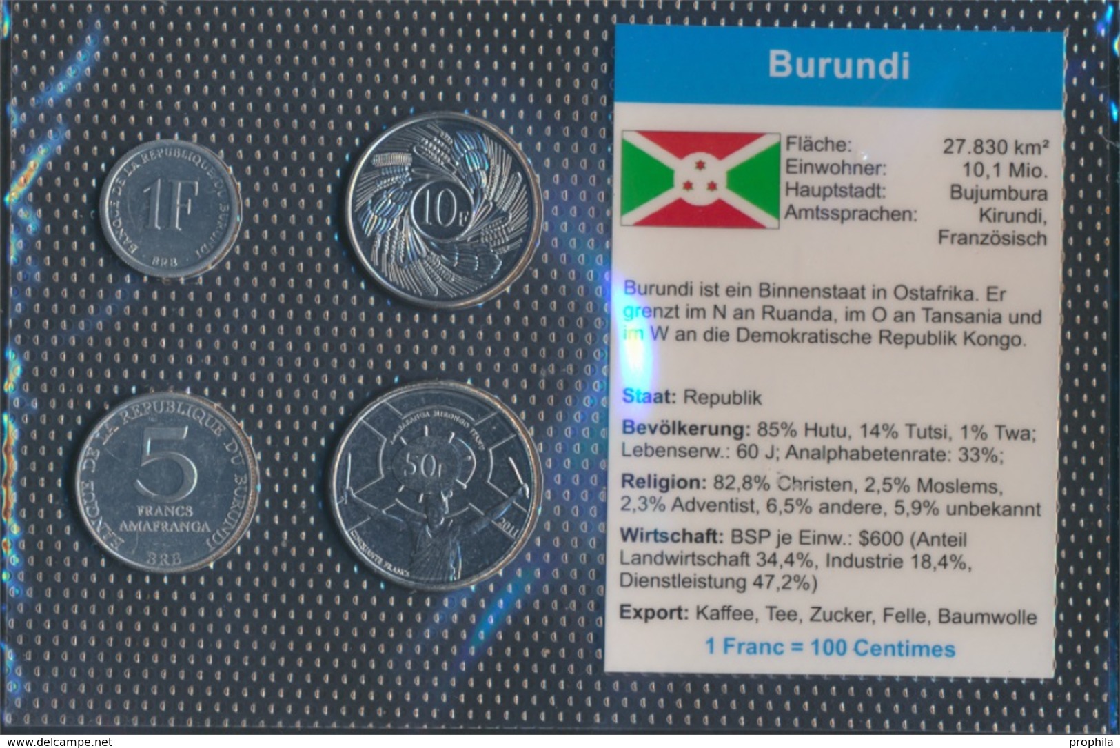 Burundi Stgl./unzirkuliert Kursmünzen Stgl./unzirkuliert 1980-2011 1 Franc Bis 50 Franc (9030304 - Burundi