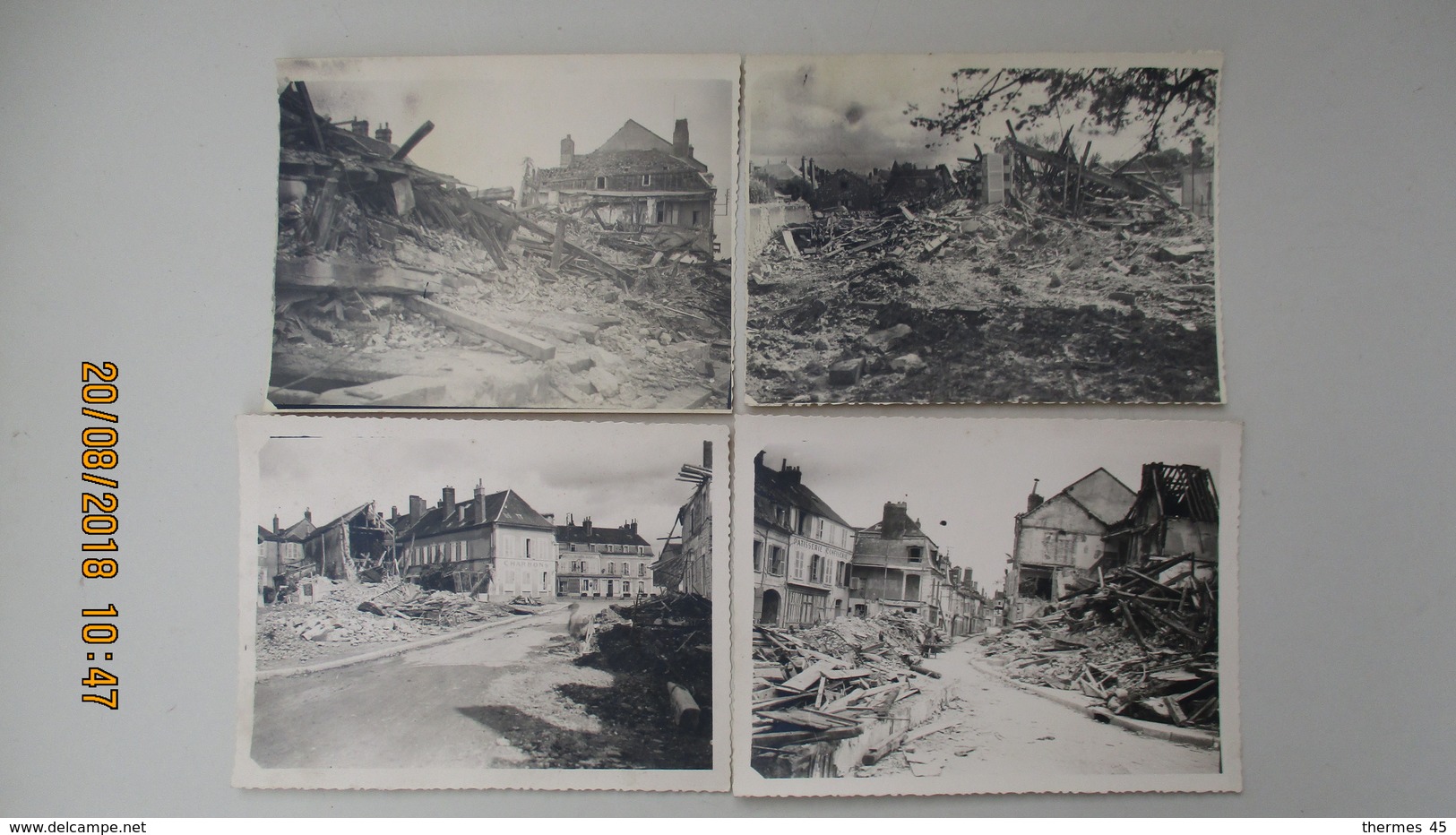 LOT 4 PHOTOS RUINES DE GUERRE NON IDENTIFIEES - Lieux