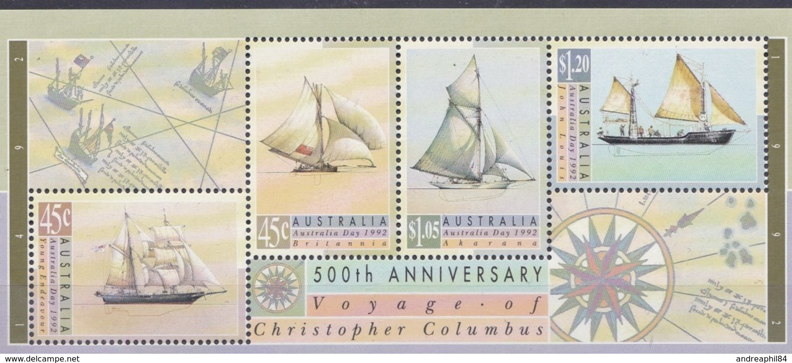 Australia 1992 Bf 14 Velieri   Mnh - Schiffe