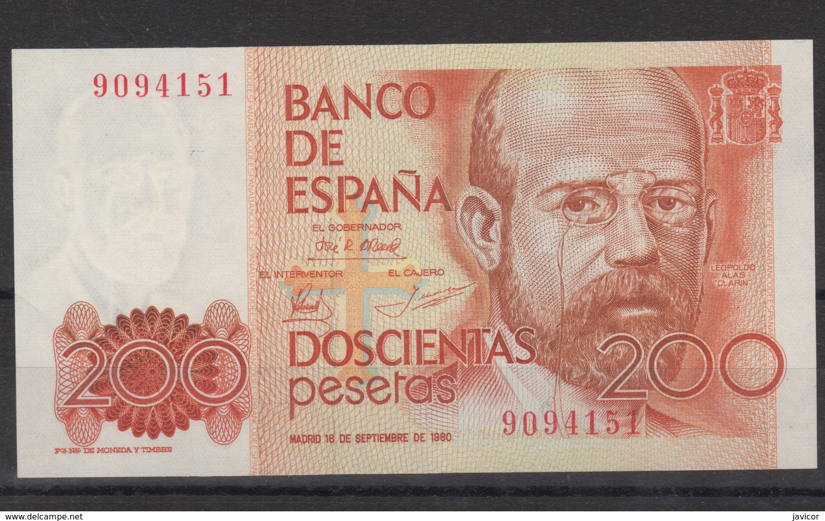 1980 Billete Español Pesetas 200 SC - Numeración Sin Serie - [ 4] 1975-… : Juan Carlos I