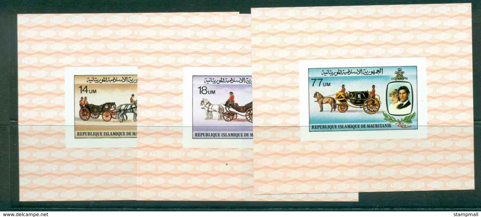 Mauritania 1981 Charles & Diana Wedding 3x PROOF MUH Lot45092 - Mauritania (1960-...)