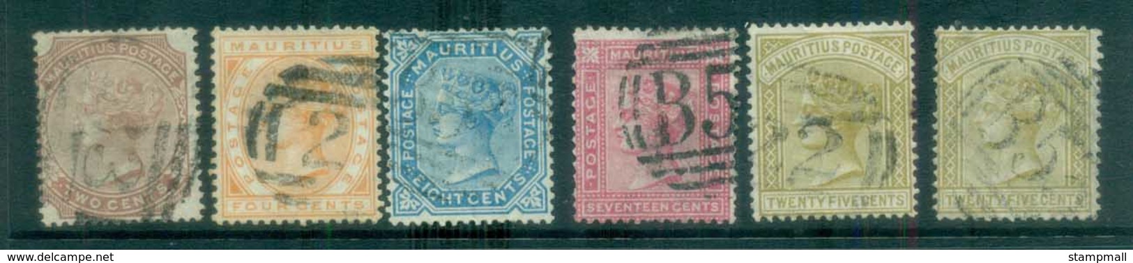 Mauritius 1879-80 QV Asst, Faults 6x FU Lot78051 - Mauritius (1968-...)