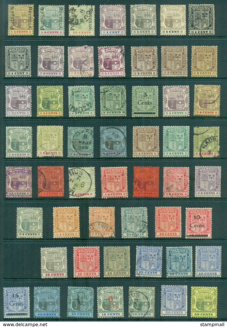 Mauritius 1895on Coat Of Arms, Assorted Oddments MH/FU - Mauritius (1968-...)