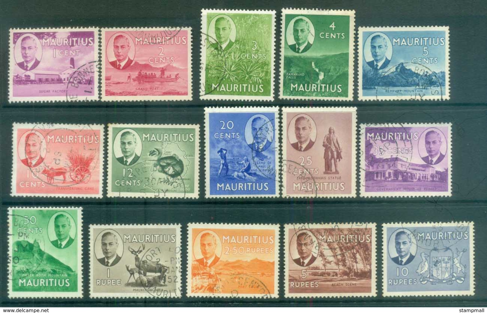 Mauritius 1950 KGVI Pictorials FU Lot78082 - Mauritius (1968-...)