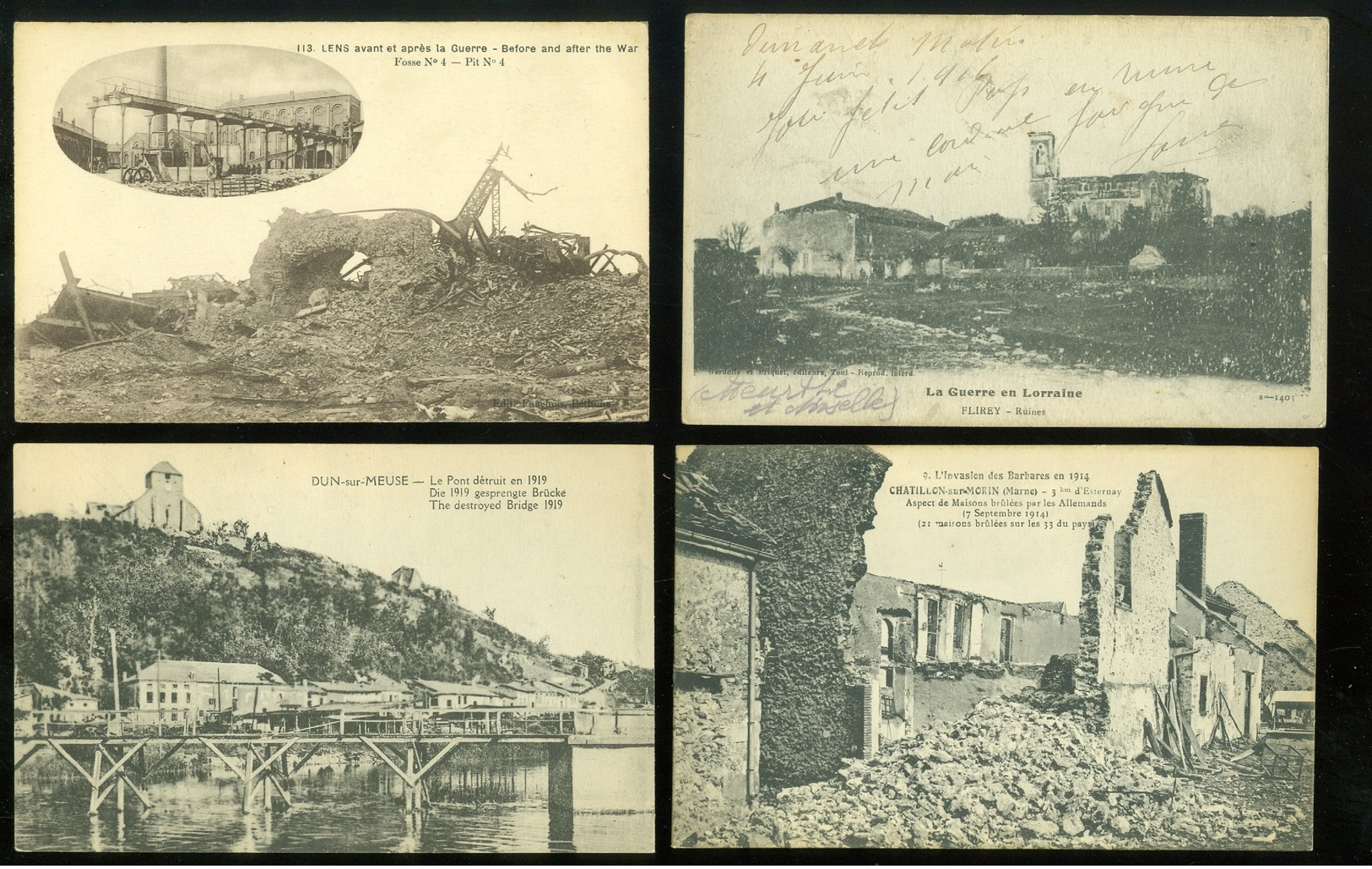 Beau lot de 50 cartes postales de France guerre ruines soldat  Mooi lot van 50 postkaarten van Frankrijk  oorlog  ruinen