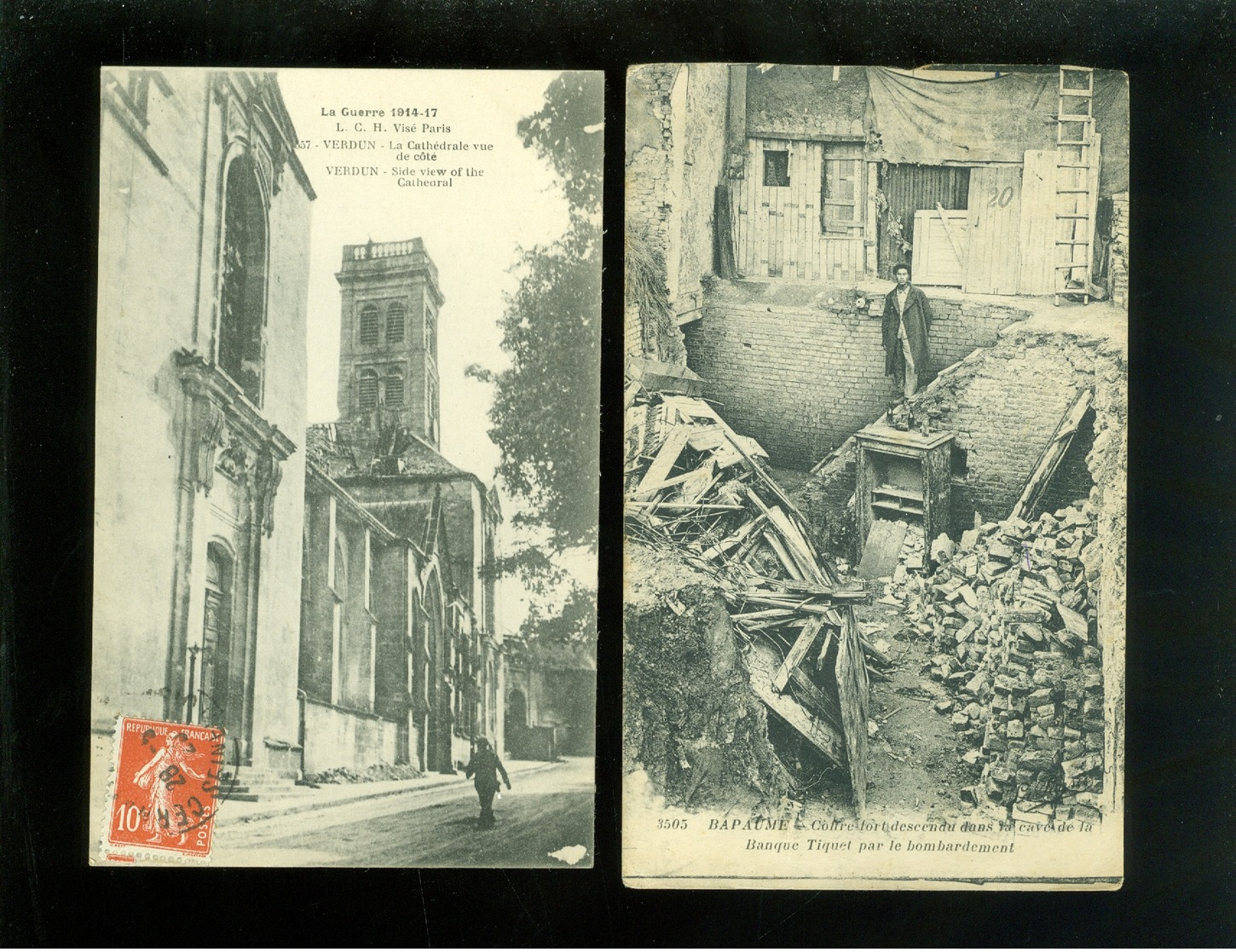 Beau lot de 50 cartes postales de France guerre ruines soldat  Mooi lot van 50 postkaarten van Frankrijk  oorlog  ruinen