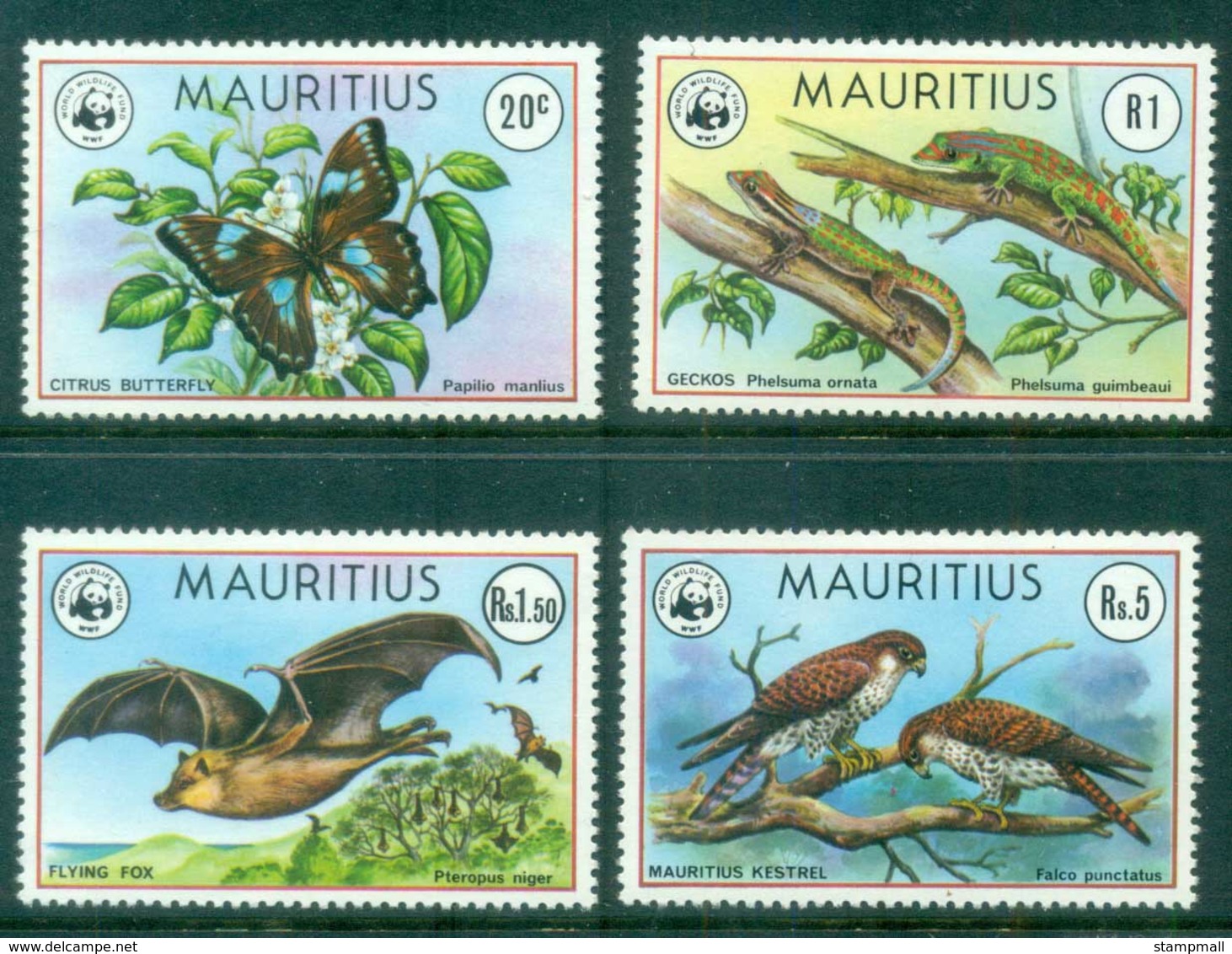 Mauritius 1978 WWF Endangered Species MLH Lot84735 - Mauritius (1968-...)