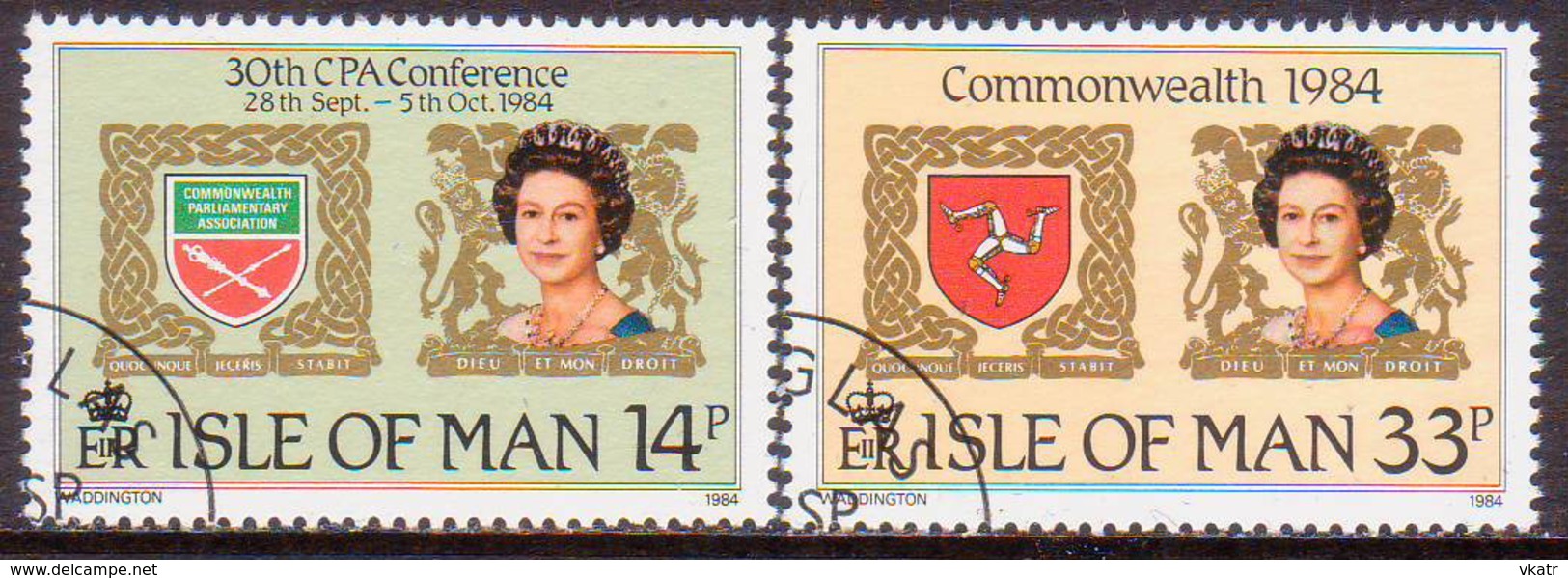 ISLE OF MAN 1984 SG 279-80 Compl.set Used Links With The Commonwealth - Isle Of Man