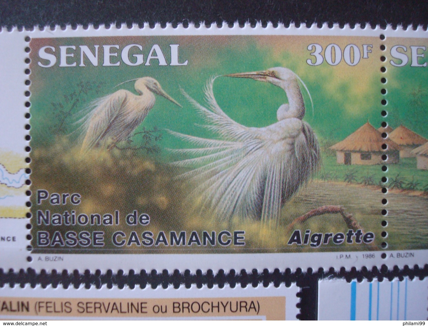 SENEGAL 1987 Nr 722/725 + 726/727 MNH** / CASAMANCE FAUNA BUZIN MAMMALS BIRDS / 1986 - Sénégal (1960-...)