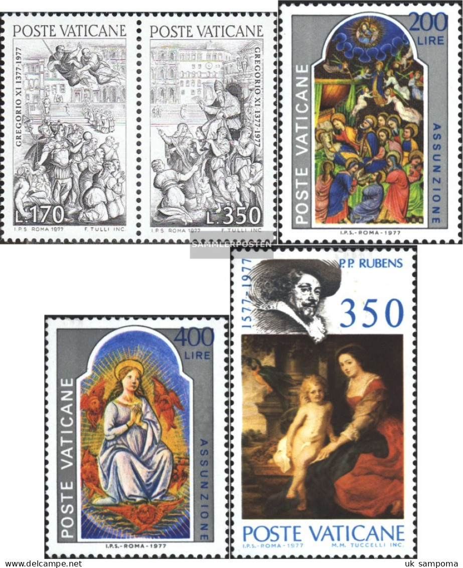 Vatikanstadt 701-702 Couple,703-704,717 (complete Issue) Unmounted Mint / Never Hinged 1977 Gregor XI. Assumption, Ruben - Unused Stamps