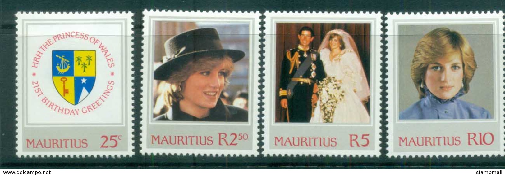 Mauritius 1982 Princess Diana 21st Birthday MLH Lot81971 - Mauritius (1968-...)