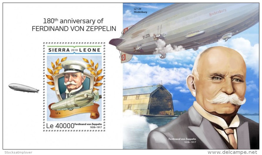 Sierra Leone  2018    Ferdinand Von Zeppelin    S201808 - Sierra Leone (1961-...)