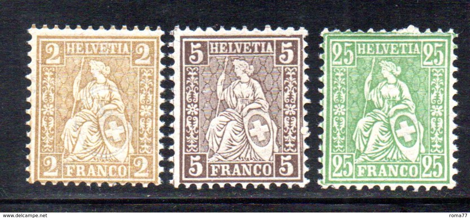 320/1500 - SVIZZERA 1881 , Unificato N. 49+50+54  ***  MNH  Fili Seta - Nuevos