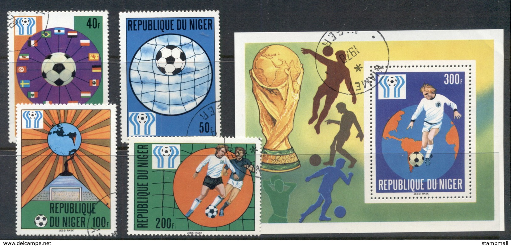 Niger 1978 World Cup Soccer Argentina + MS CTO - Niger (1960-...)