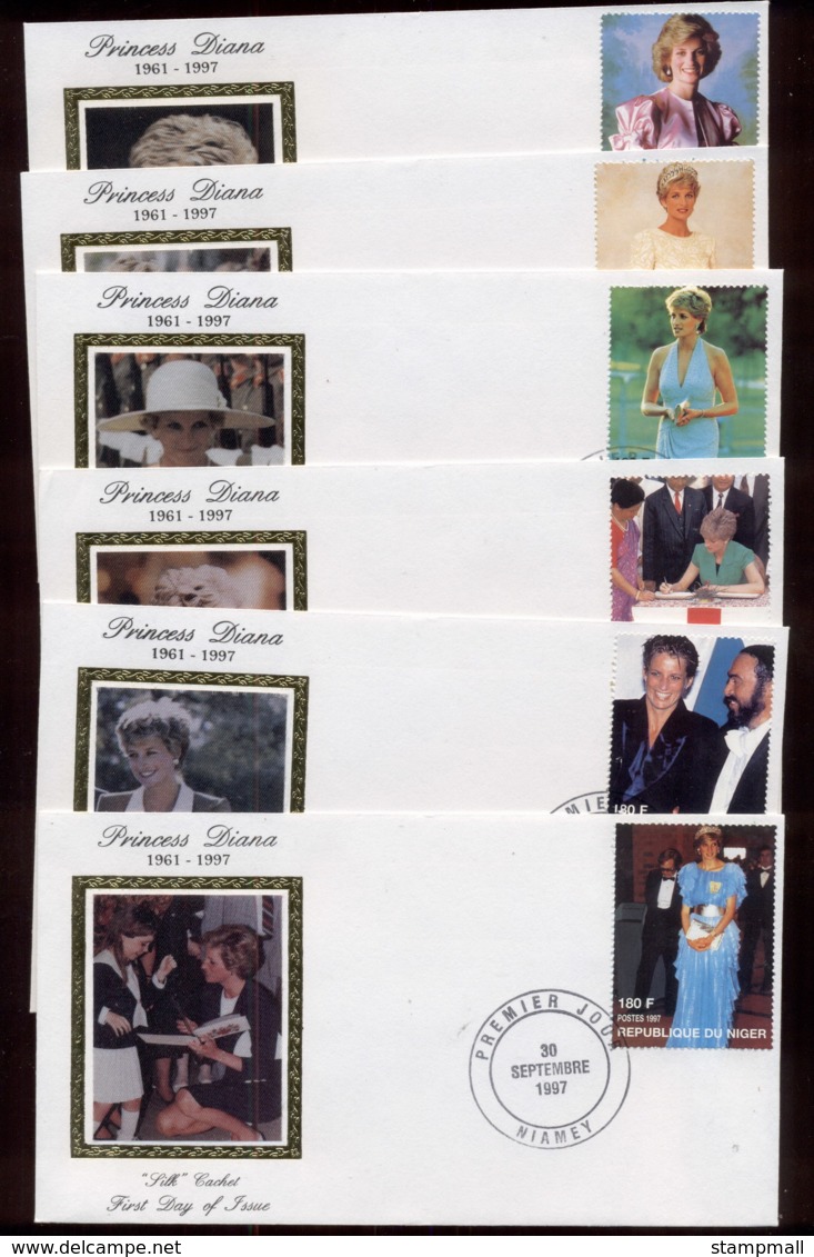 Niger 1997 Princess Diana In Memoriam 6x FDC - Niger (1960-...)