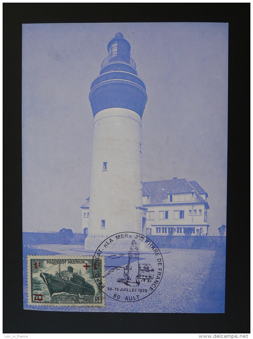 Carte Postcard Phare Lighthouse Expo Philatélique La Mer 80 Ault Somme 1973 - Phares