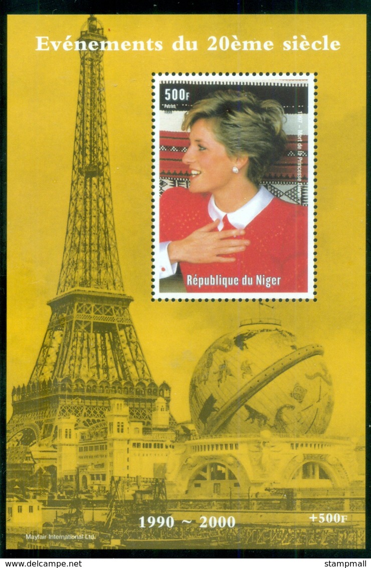 Niger 2000 Princess Diana In Memoriam, Eifel Tower MS MUH - Niger (1960-...)