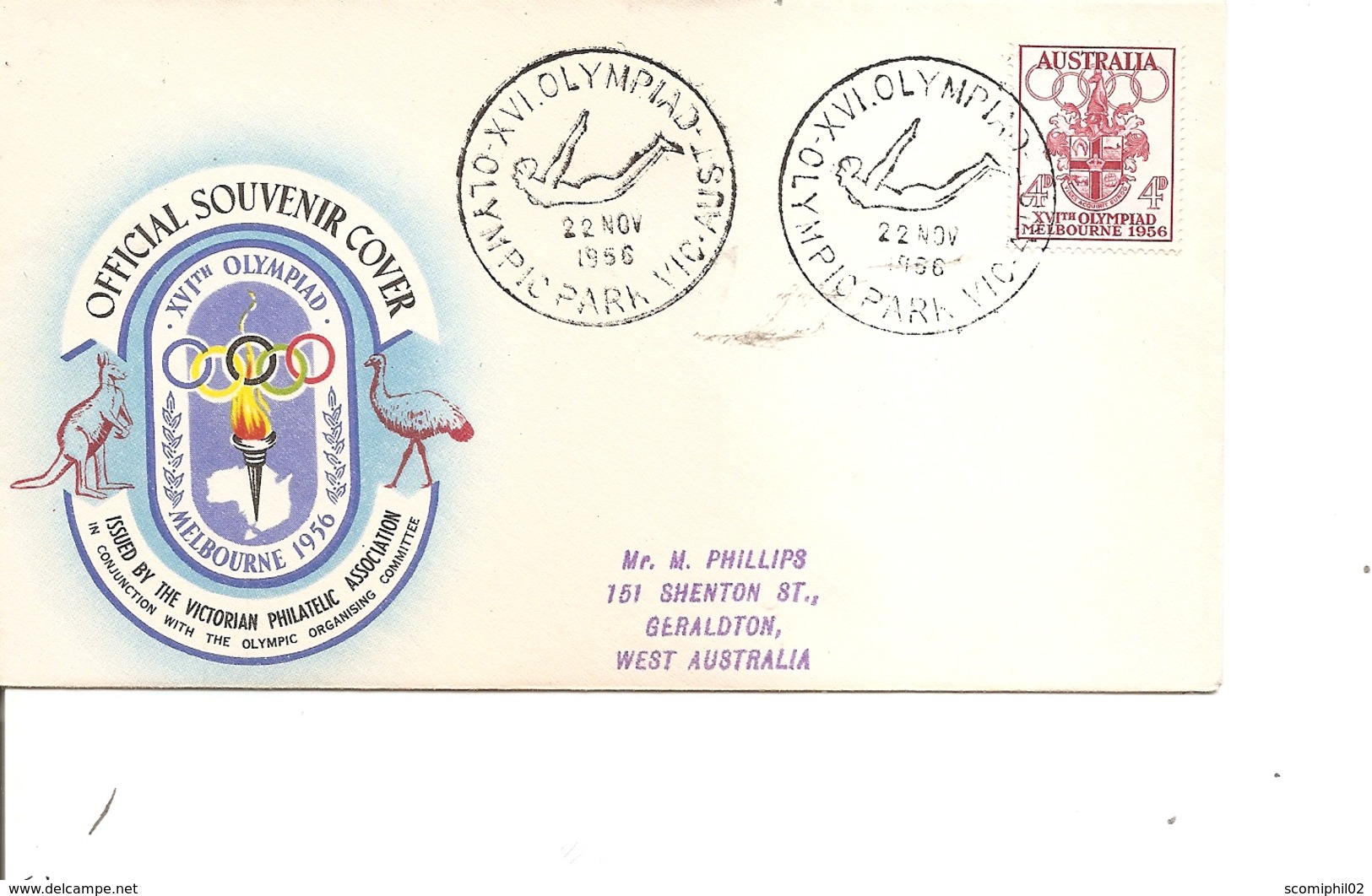 JO De Melbourne - 1956 - Plongeon ( FDC D'Australie De 1956 à Voir) - Ete 1956: Melbourne