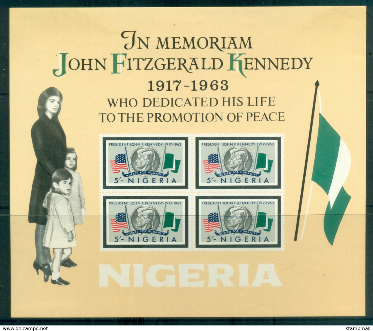 Nigeria 1964 JFK, Kennedy In Memoriam MS MUH - Nigeria (1961-...)