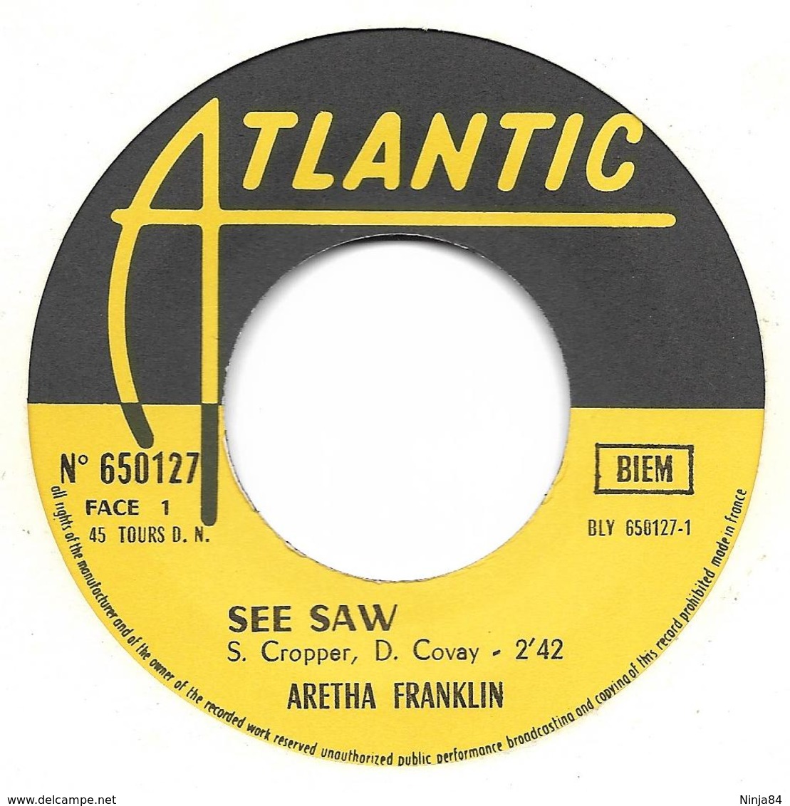 SP 45 RPM (7")  Aretha Franklin  "  See Saw  " - Soul - R&B
