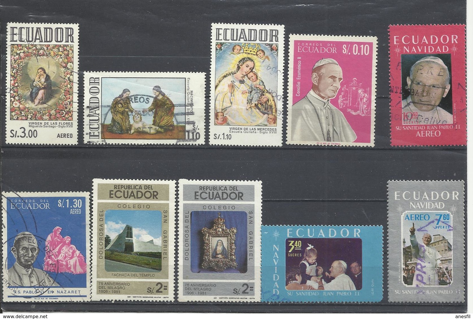 Ecuador. Lote De 10 Sellos. Tema Religioso. - Ecuador