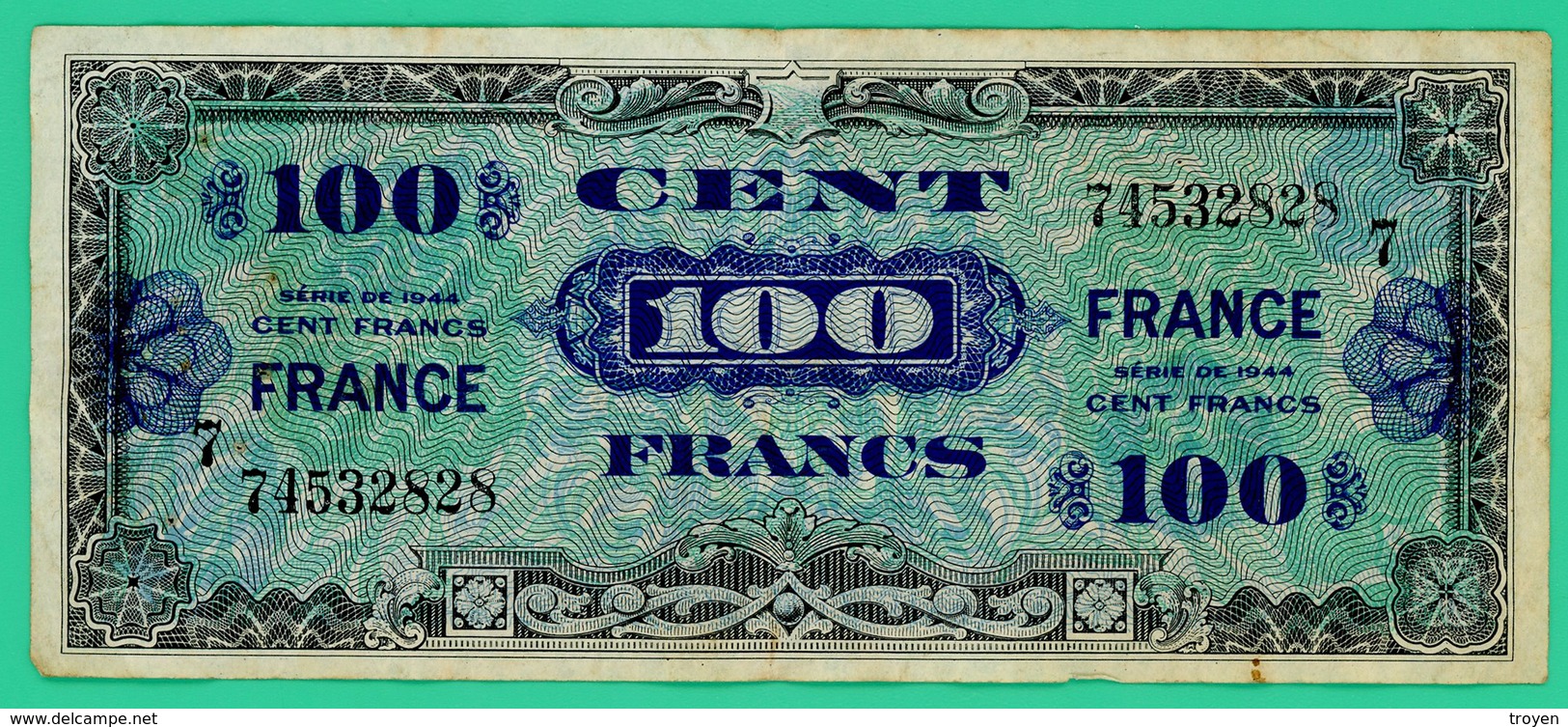 100 Francs -  France - Série 1944 - 7 - N° 74532828 - TB+ - - 1945 Verso France
