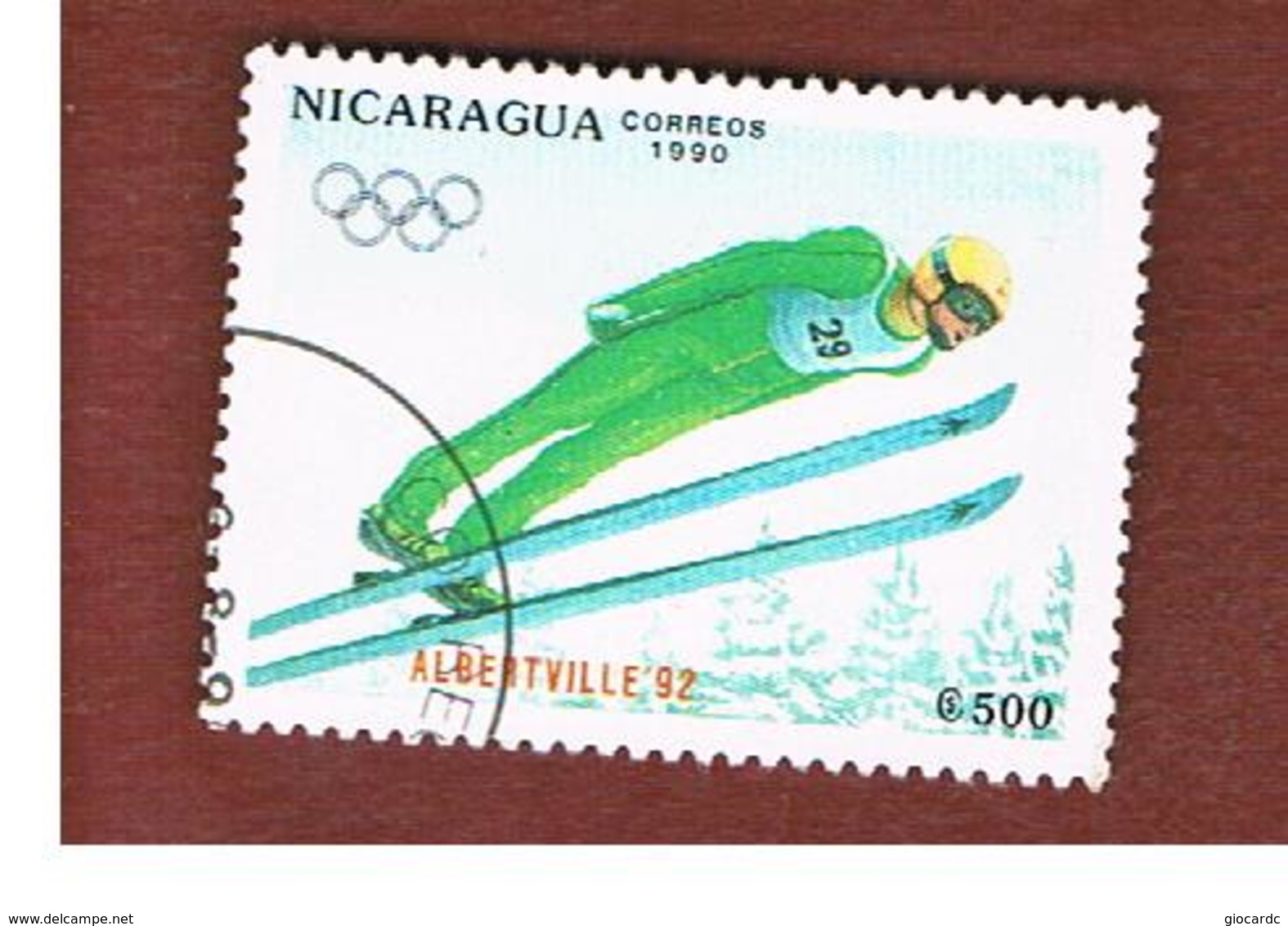 NICARAGUA -  MI 3008    -    1990   WINTER OLYMPIC GAMES ARBERTVILLE '92          -  USED° - Nicaragua