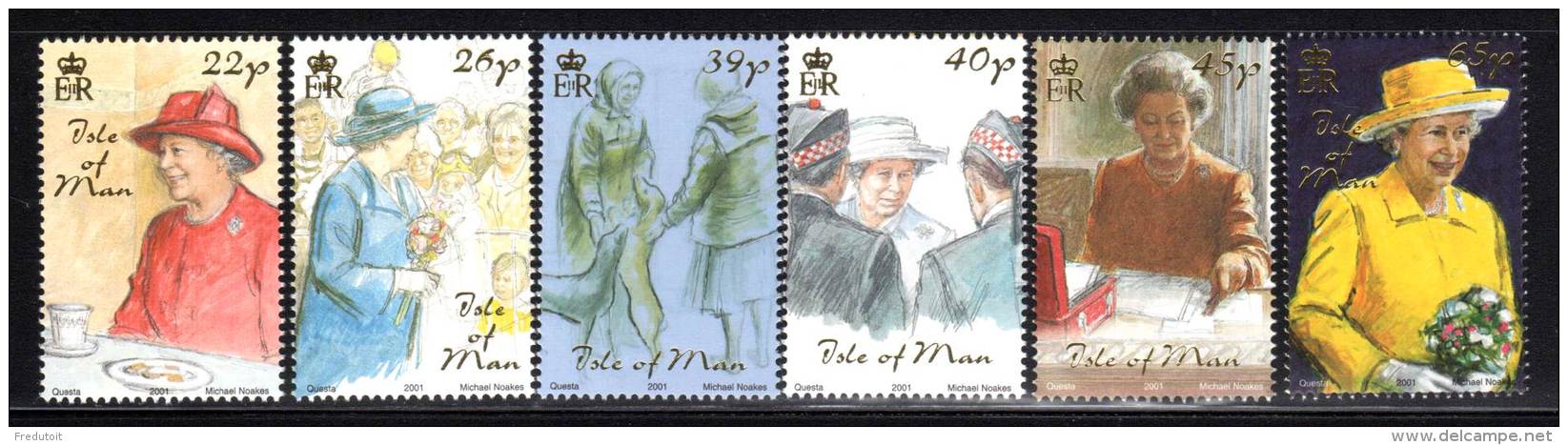 ILE De MAN - N°982/7 ** (2001)  S.M La Reine Elizabeth II - Man (Ile De)