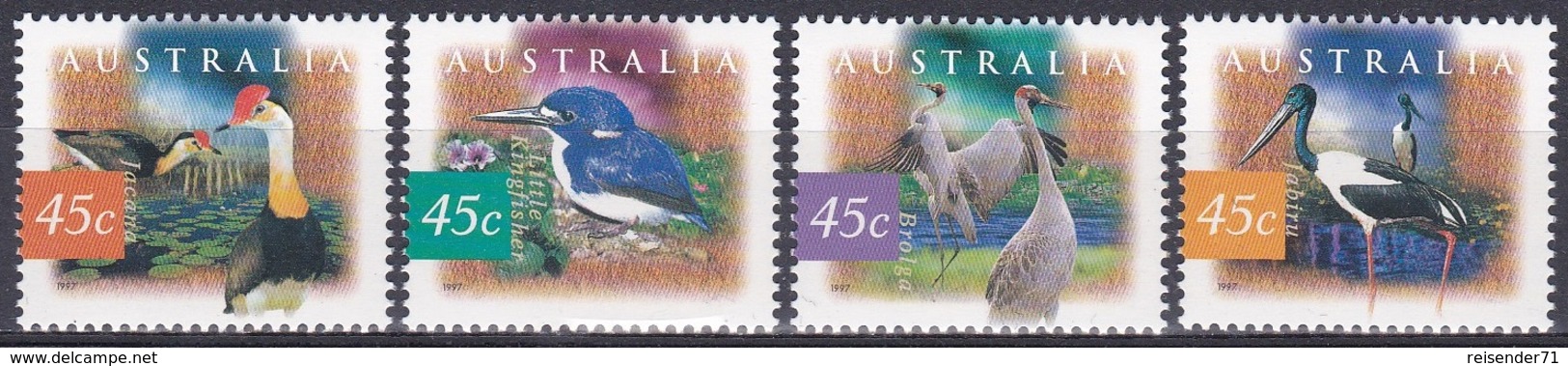 Australien Australia 1997 Tiere Fauna Animals Vögel Birds Oiseaux Aves Uccelli Storch Kranich, Mi. 1641-4 ** - Ungebraucht