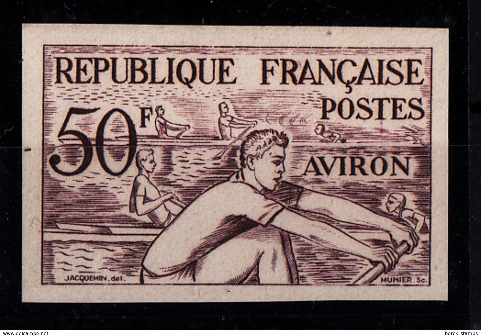 FRANCE - N° 964 - AVIRON - J.O. D' 'HELSINKI 1952 - ESSAI DE COULEUR - LUXE. - Canottaggio