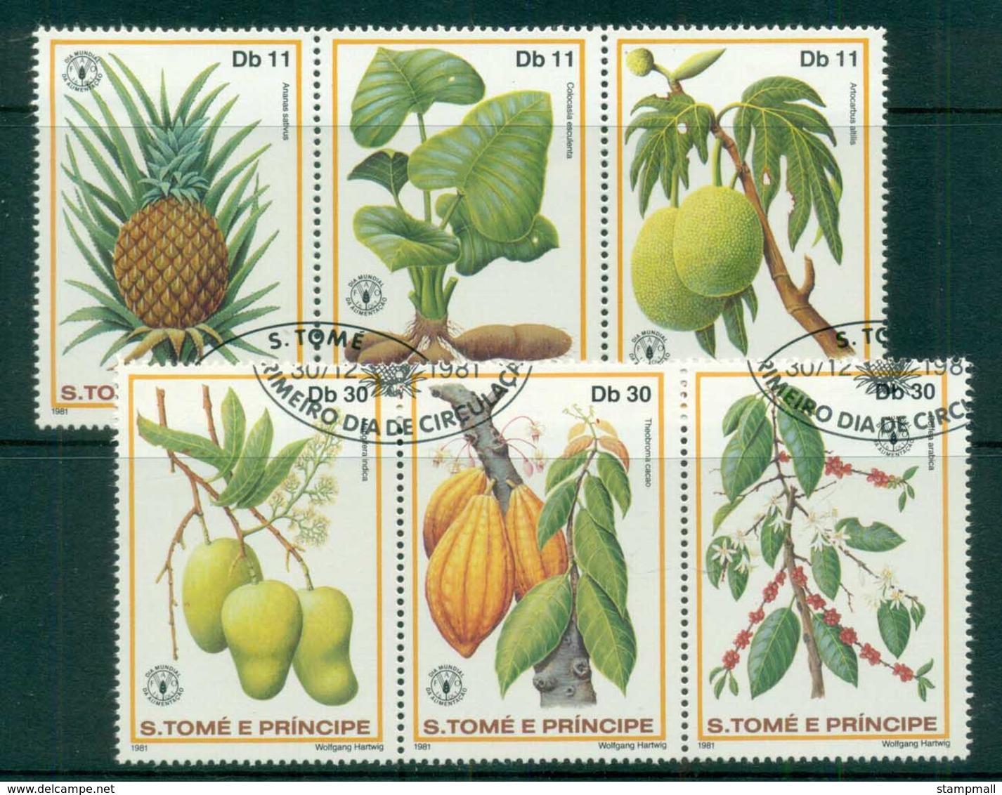 Sao Tome Et Principe 1981 World Food Day, Plants, Fruit 2xstr3 CTO - Sao Tome And Principe