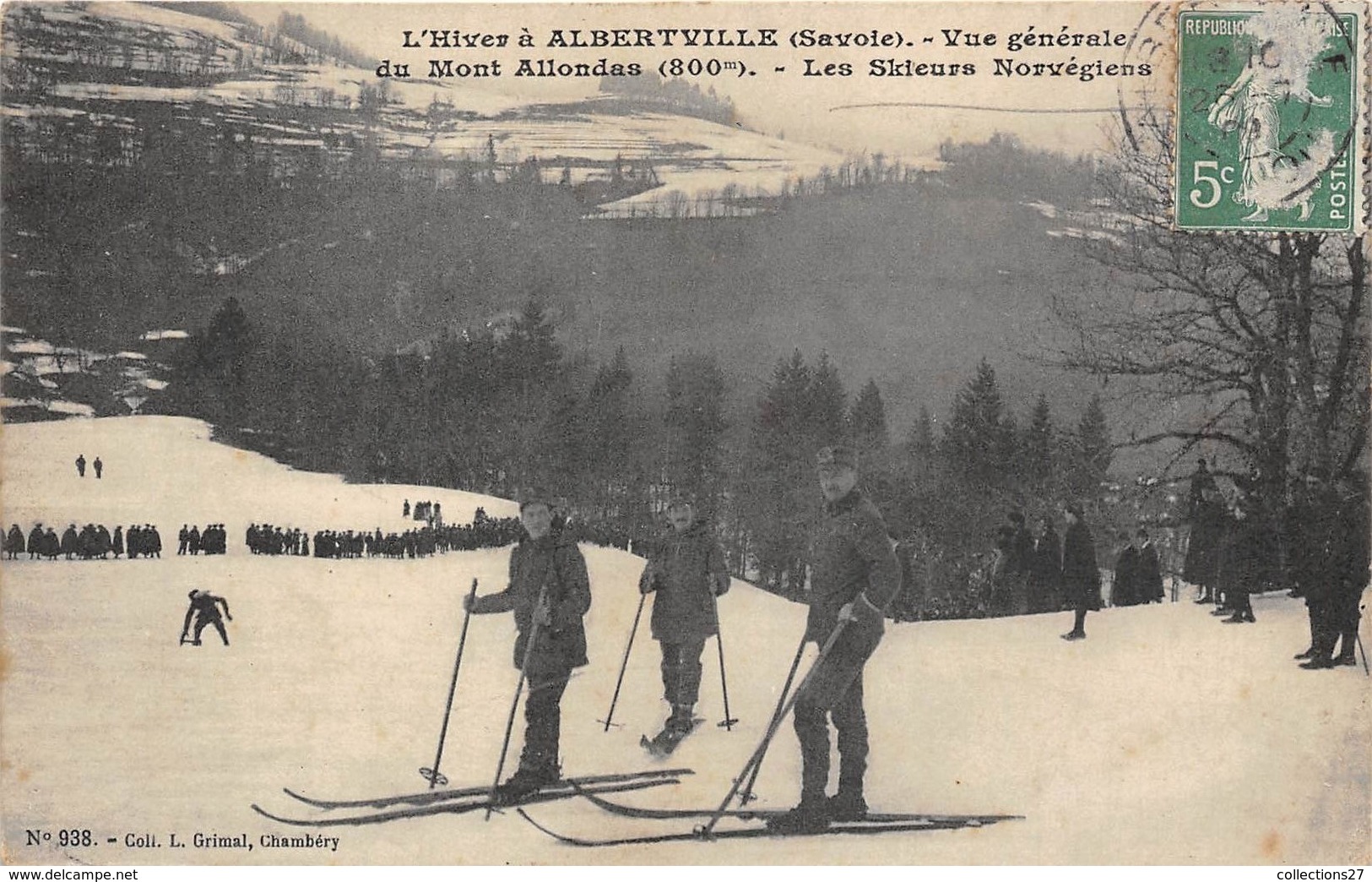 73-ALBERTVILLE- VUE GENERALE DU MONT-ALLONDAS- 800m LES SKIEURS NORVEGIENS - Albertville