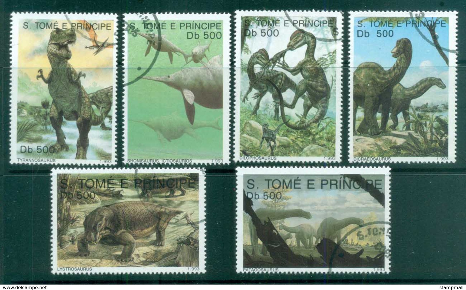 Sao Tome Et Principe 1993 Dinosaurs, Prehistoric Animals CTO - Sao Tome And Principe