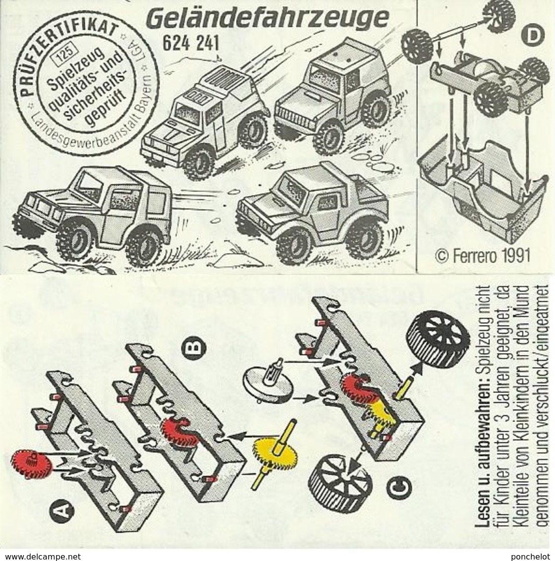 KINDER GELÄNDEFAHRZEUGE BPZ  624241 D 1991 - Notices