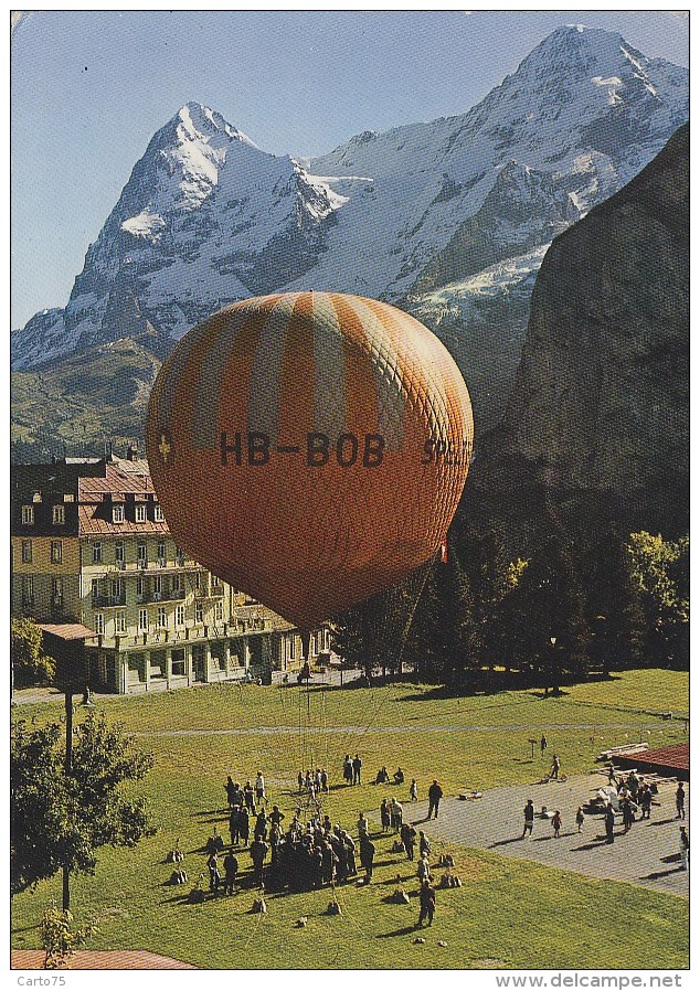 Transports - Montgolfière -  Mürren Suisse - Semaine Internationale Du Ballon Libre - Fesselballons