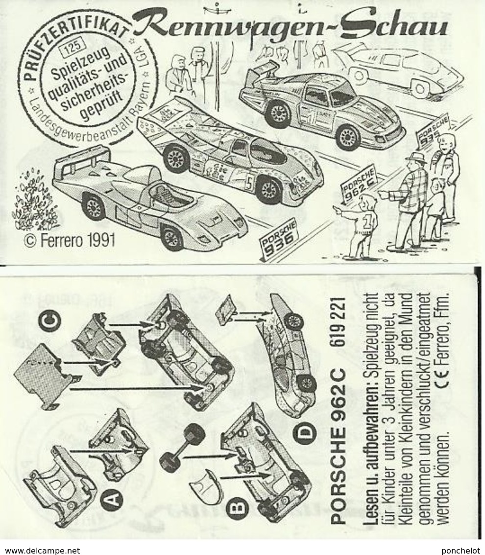 KINDER ALLEMAND RENNWAGEN SCHAU D 1991 Porsche 962C BPZ 619221 - Notices