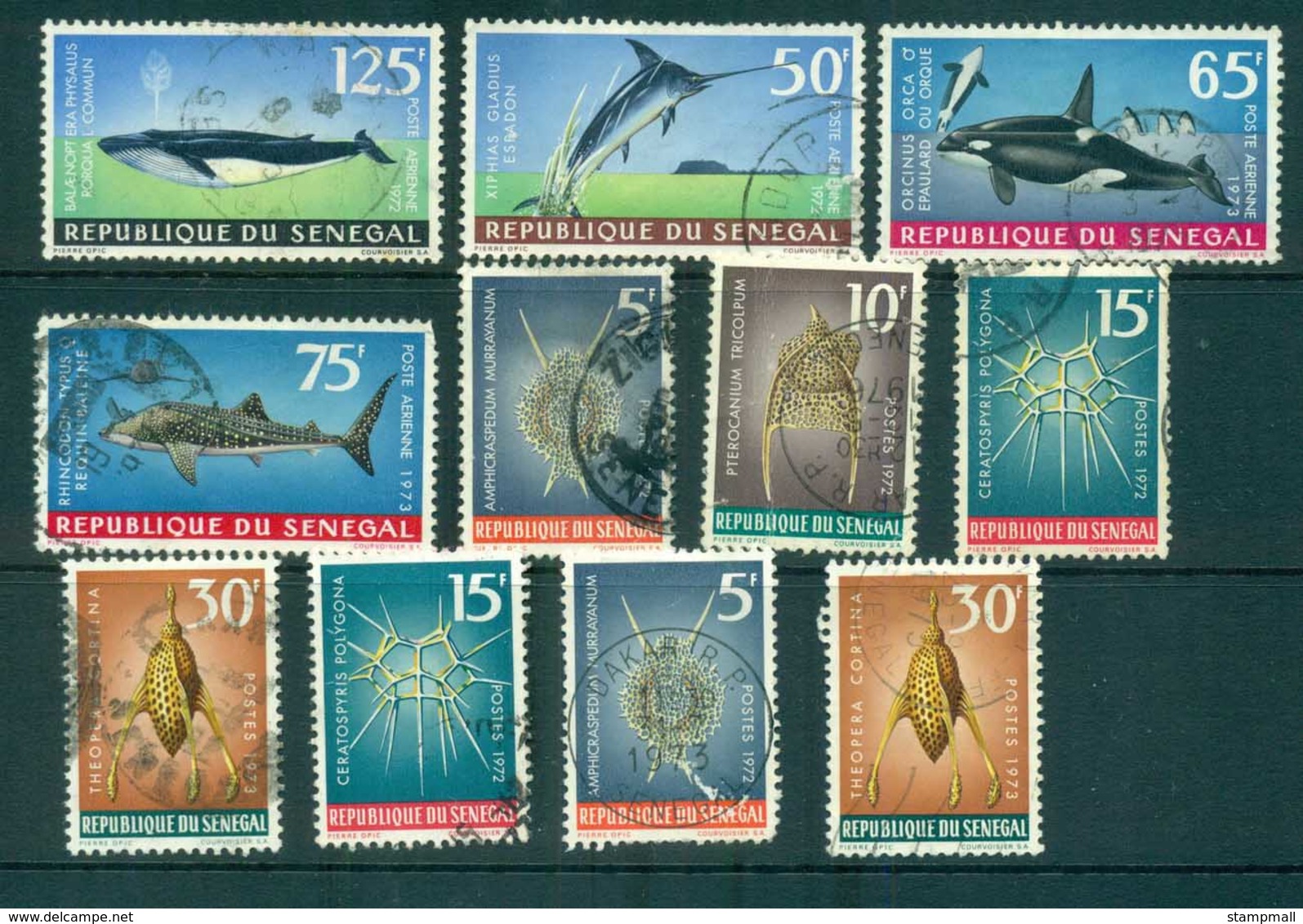 Senegal 1972 Marine Life Asst FU Lot73523 - Senegal (1960-...)