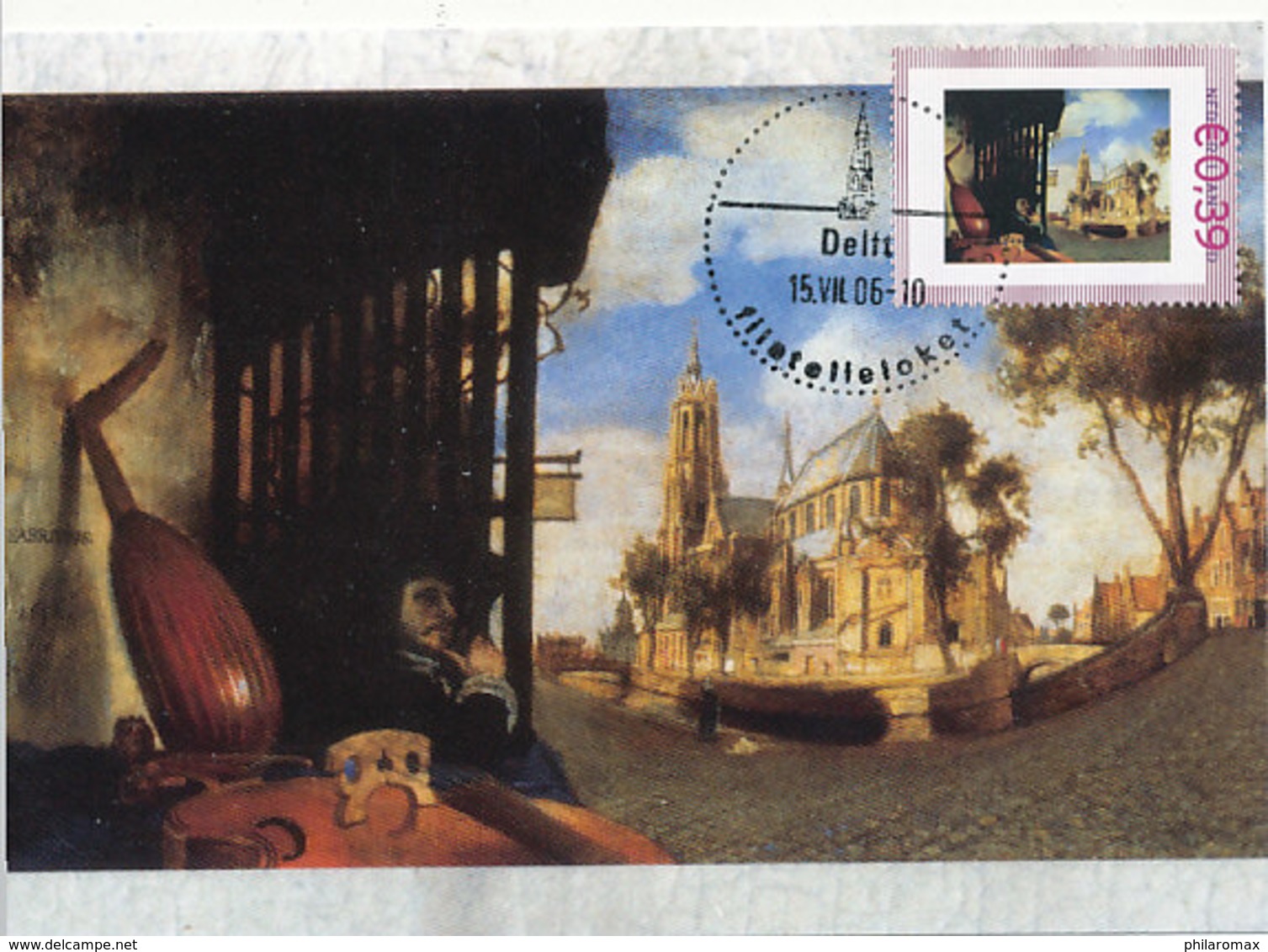 D35047 CARTE MAXIMUM CARD 2006 NETHERLANDS - CAREL FABRITIUS - CHURCH VIEW ON DELFT 1652 CP ORIGINAL - Sonstige & Ohne Zuordnung