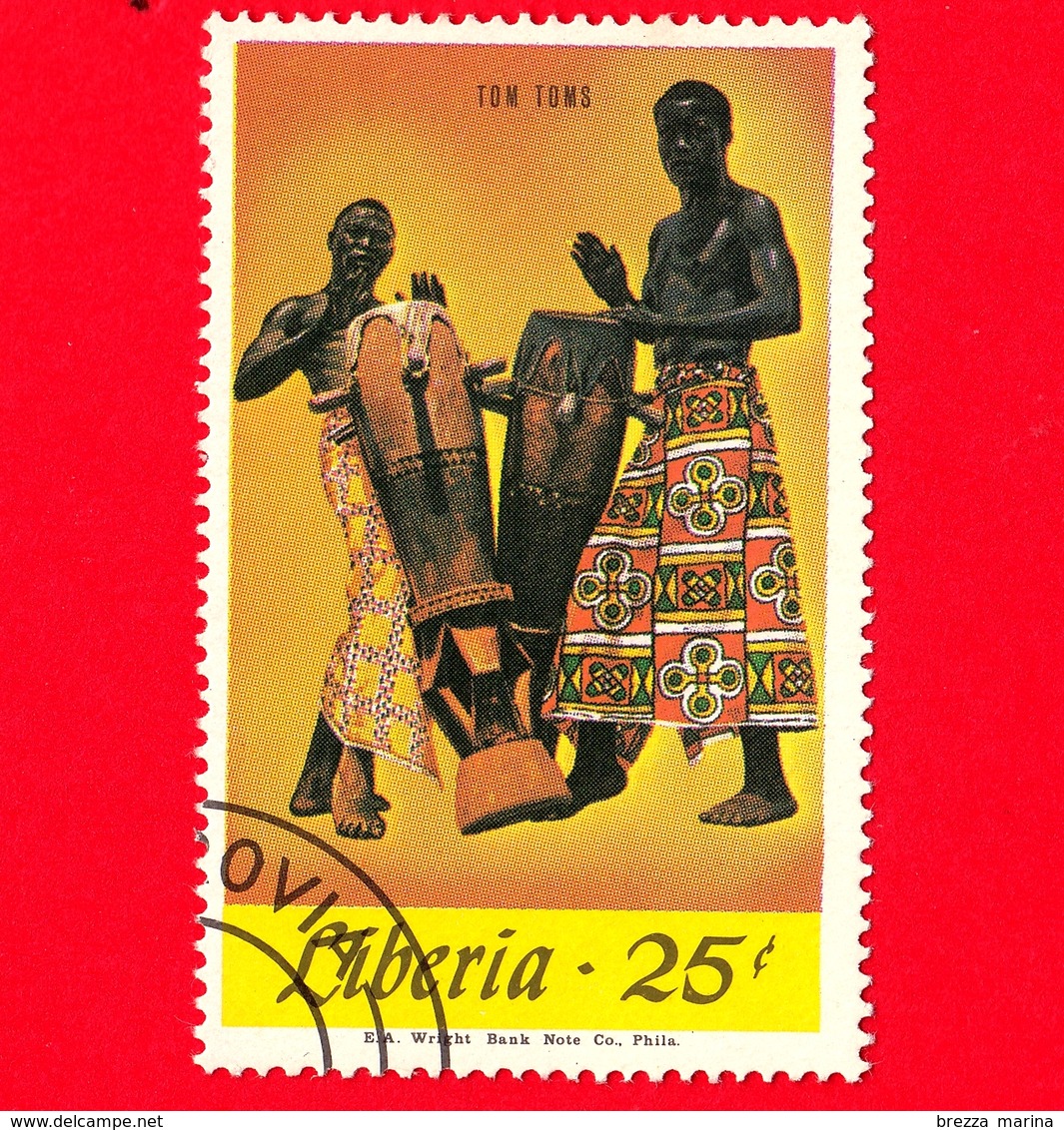 LIBERIA - Nuovo Obliterato - 1967 - Musica - Strumenti Musicali - Tom Toms - 25 - Liberia