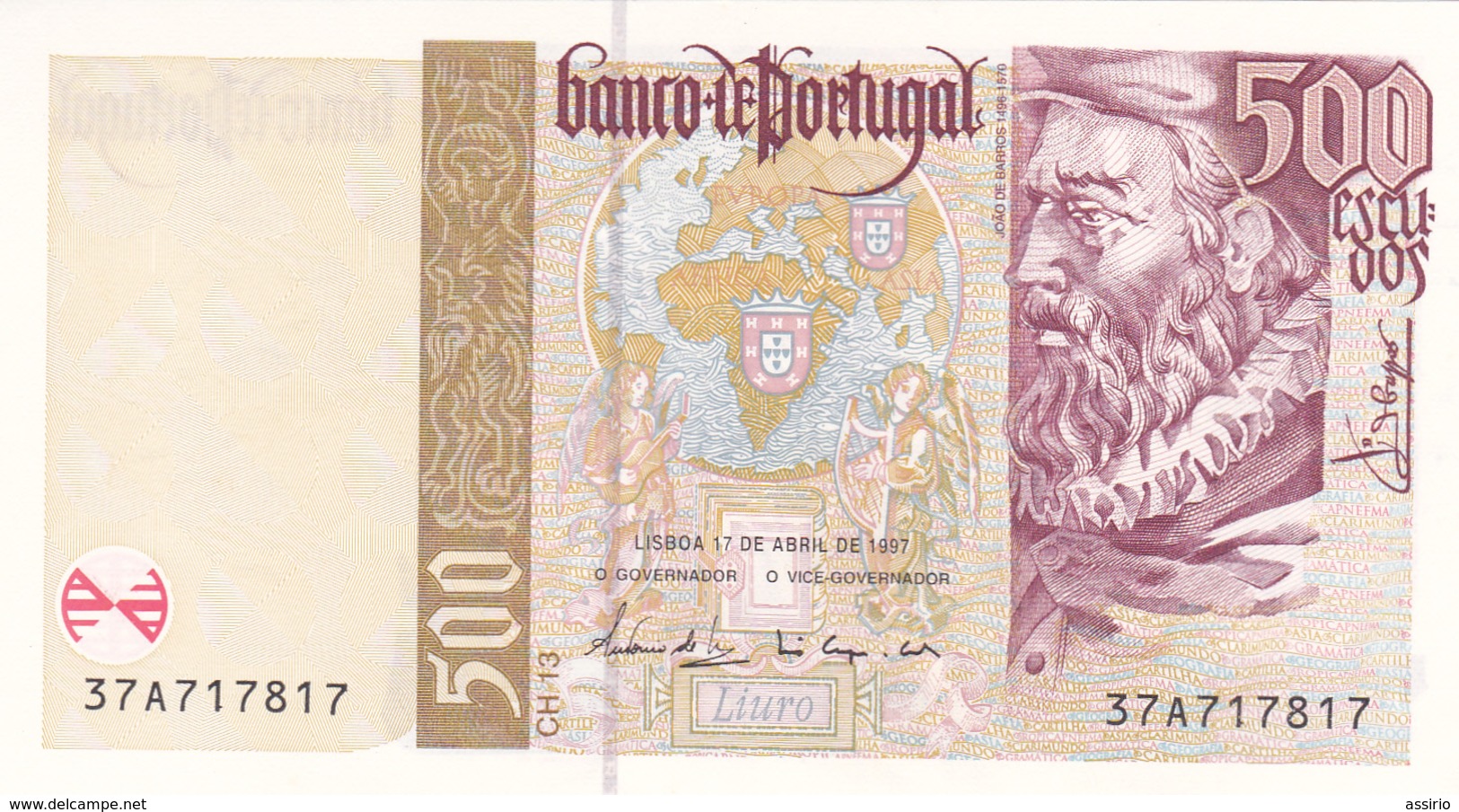 Portugal - Nota Quinhentos Escudos -João De Barros - Portugal