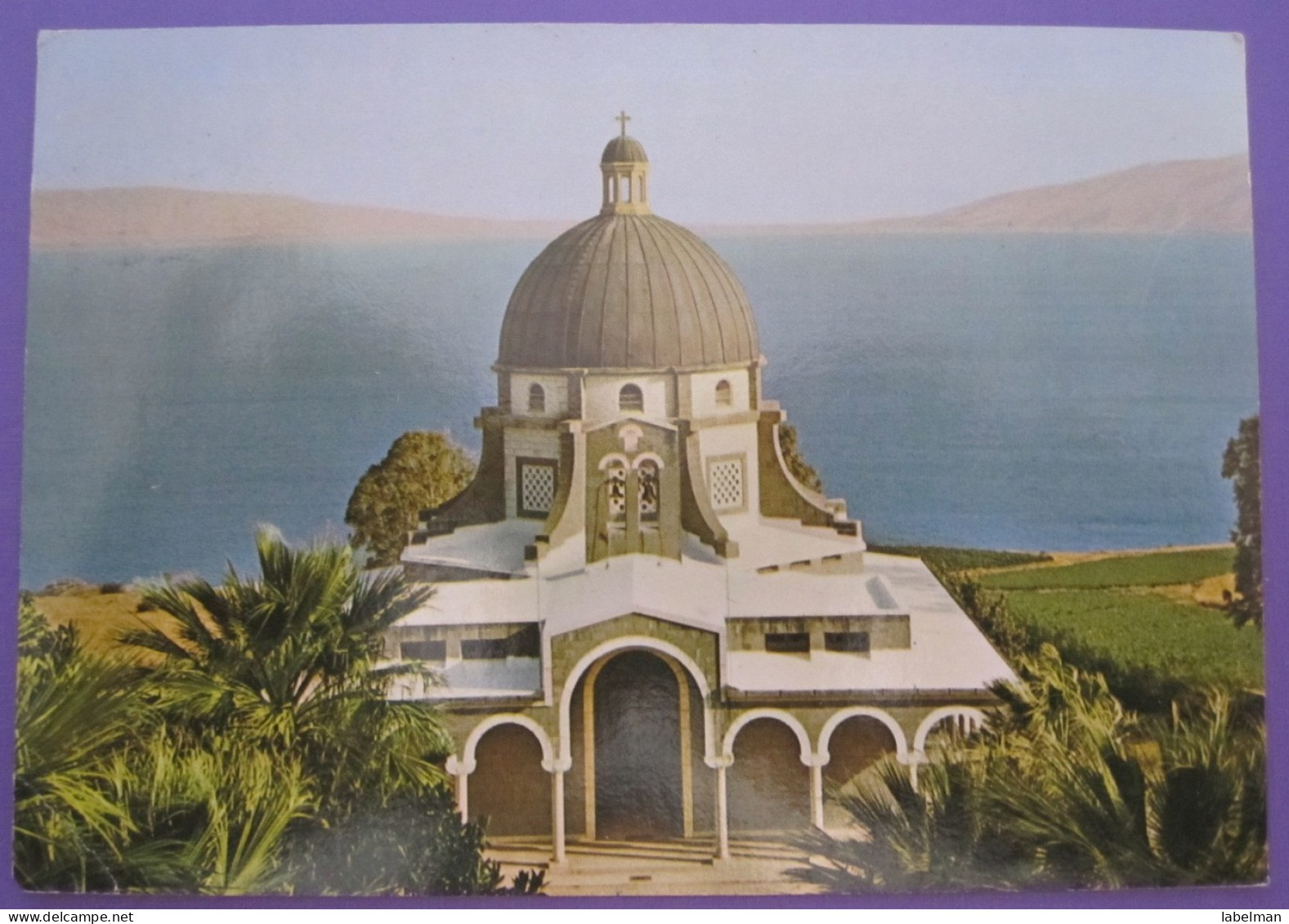 ISRAEL BEATITUDES MOUNT CHURCH TIBERIAS GALILEE SEA LAKE KINNERET POSTCARD CARTE POSTALE CARTOLINA ANSICHTSKARTE CARD - Israel