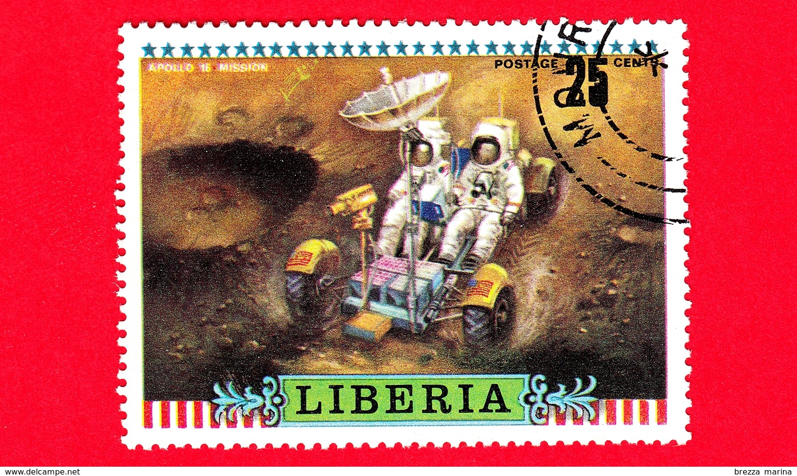 LIBERIA - Usato - 1972 - Viaggi Nello Spazio - Apollo 16 - Astronauti  - Missione - 25 - Liberia