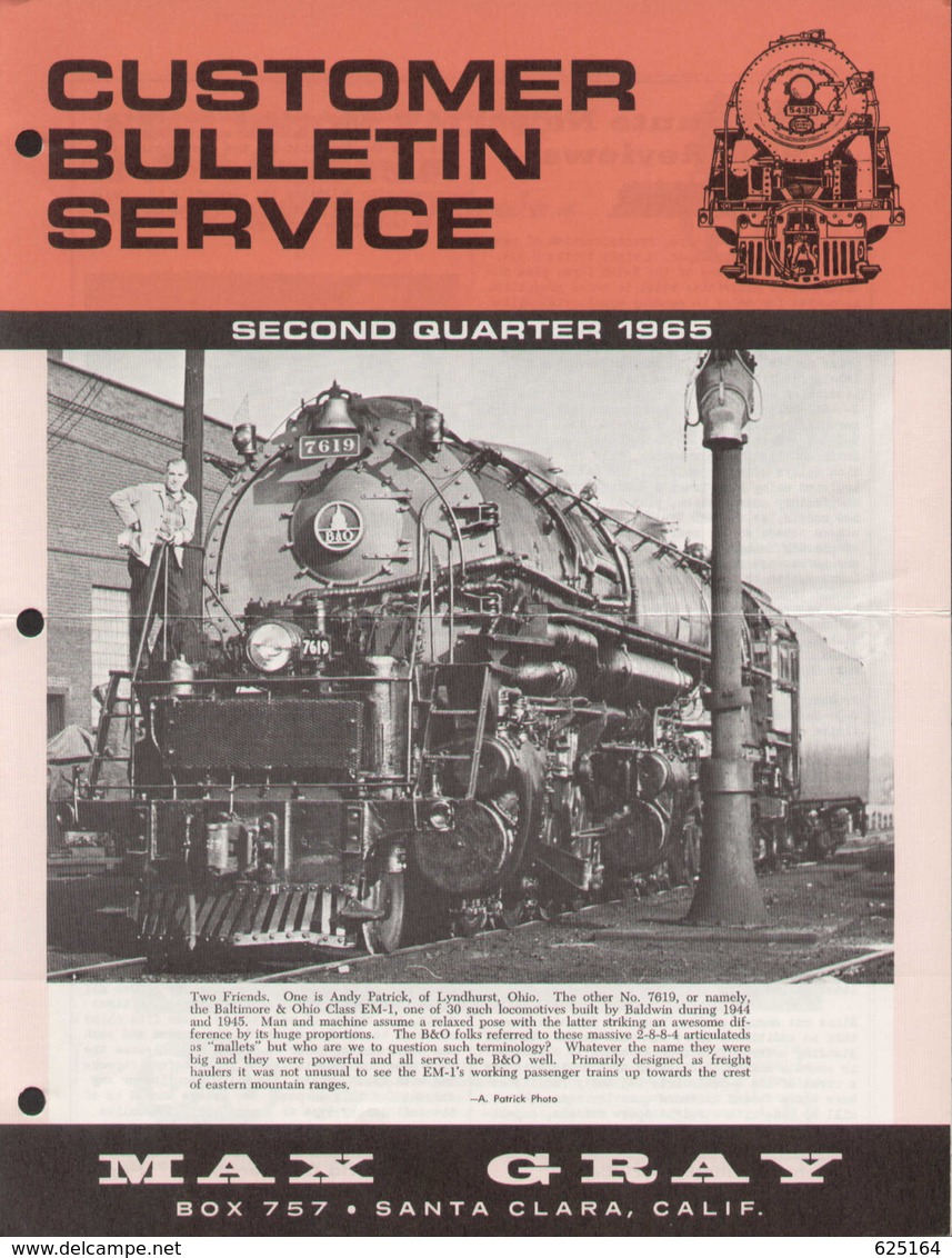 Catalogue MAX GRAY 1965 Second Quarter Customer Bulletin Service KTM HO & O - Anglais