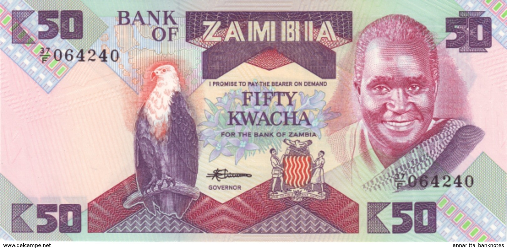 ZAMBIA 50 KWACHA ND (1986) P-28a UNC  [ZM129a] - Zambie