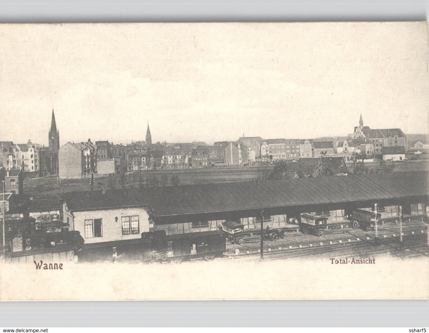 2 AK WANNE Fabrik Kohlenzeche "Unser Fritz" Mit Zug + Bahnhof Mit Zug Um 1906 - Sonstige & Ohne Zuordnung